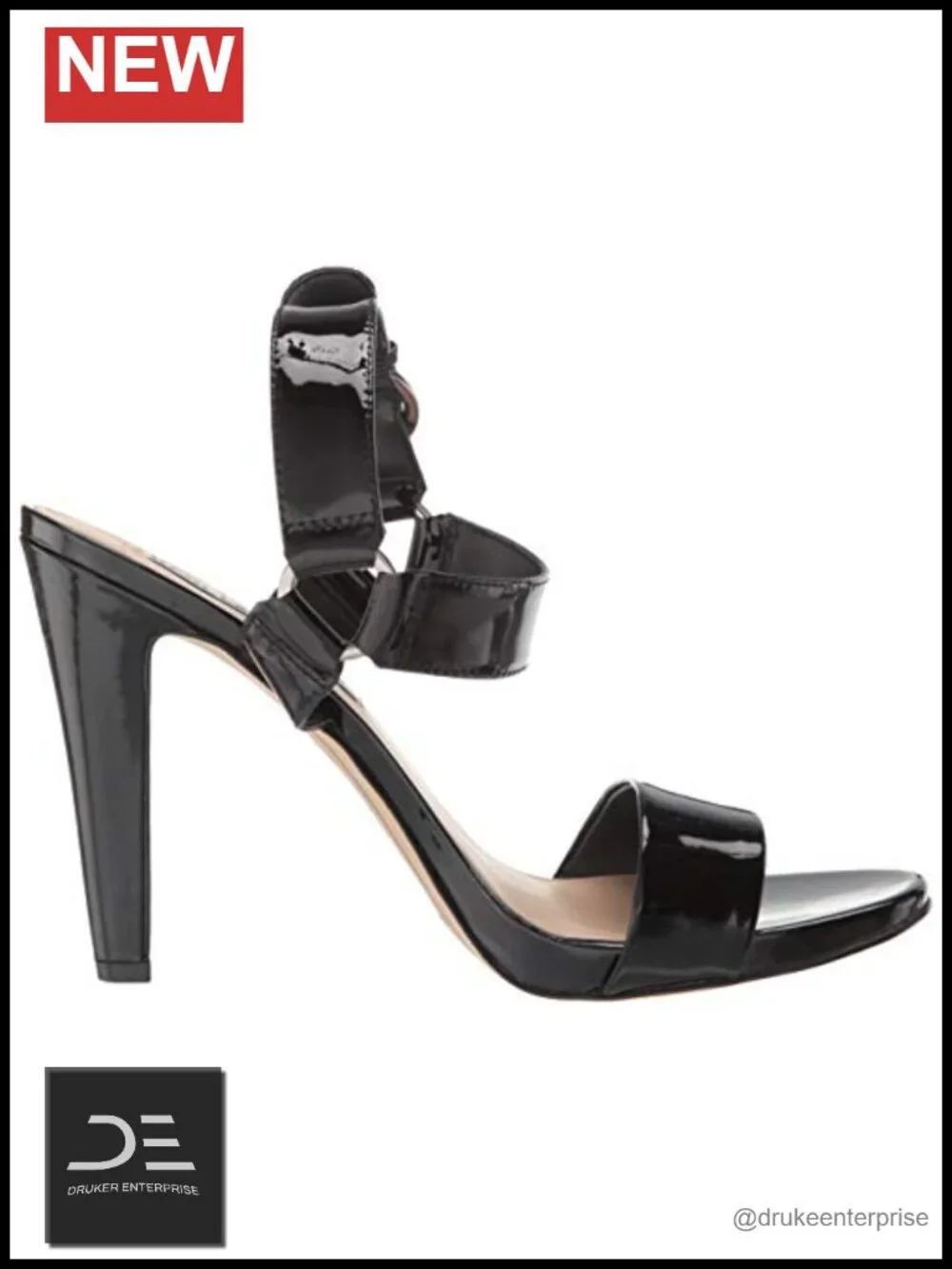 Faux Leather Ankle Strap Platform Heeled Sandals Open Toe Buckle Wedding